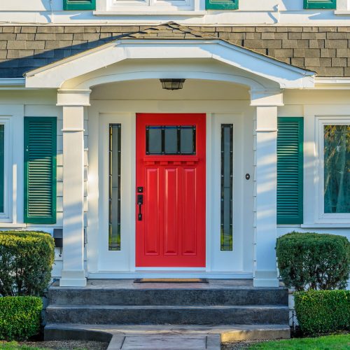 house with red door