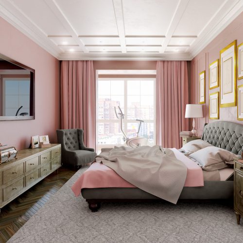 residential house interior bedroom painting