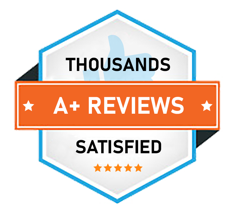 Thousands of A+ reviews badge