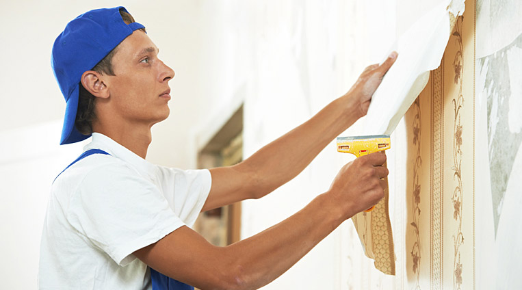 residential house interior wallpaper removal