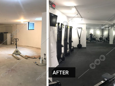 Precision Painting Plus commercial gym interior painting before and after