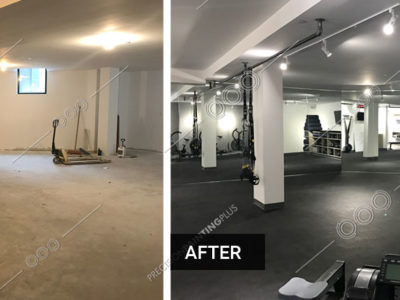 commercial interior gym painting flooring