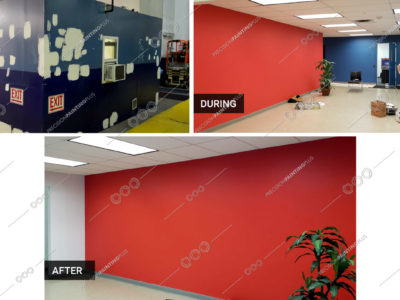 Precision Painting Plus commercial office interior painting before and after