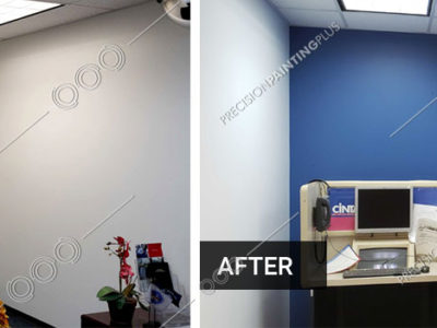 Precision Painting Plus commercial office interior painting before and after