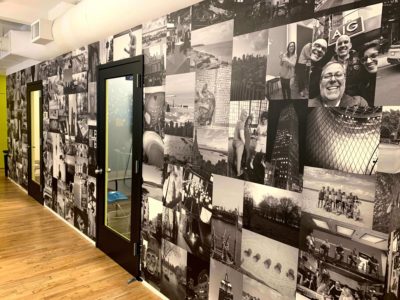 commercial interior hallway wallpaper