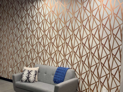 Precision Painting Plus commercial interior wallpaper installation