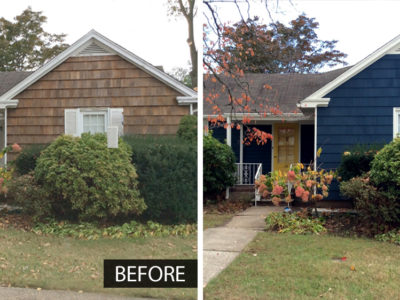 Precision Painting Plus residential house exterior painting before and after