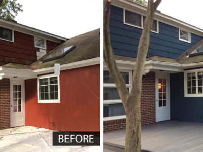 Precision Painting Plus residential house exterior painting before and after