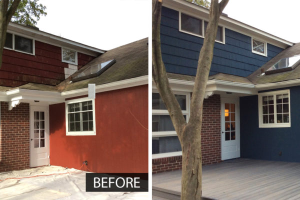 Precision Painting Plus residential house exterior painting before and after