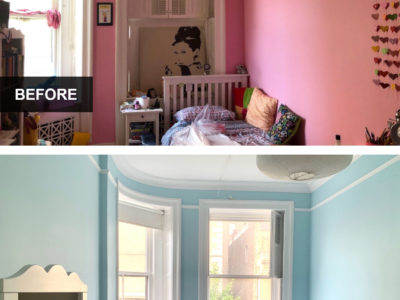 Precision Painting Plus residential house interior bedroom painting before and after