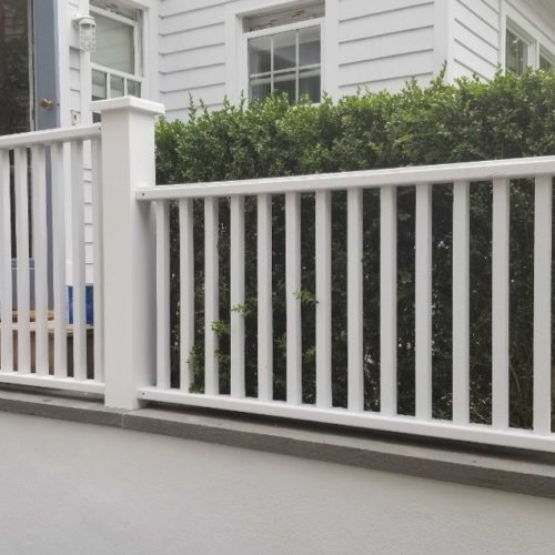 Precision Painting Plus residential house exterior fence painting