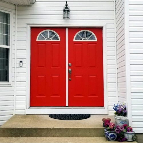 Precision Painting Plus residential house exterior door painting accent door painting