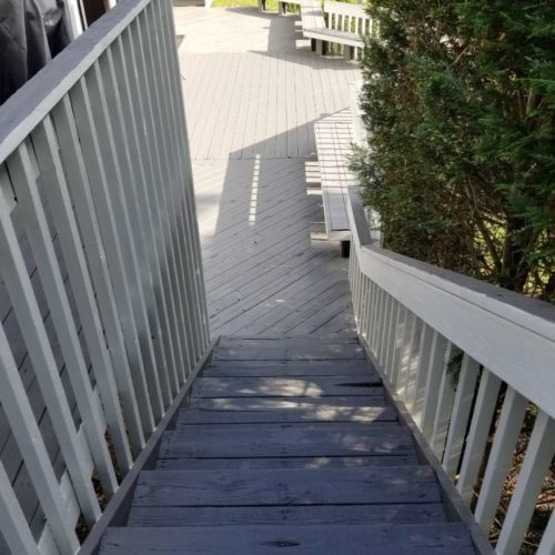 Precision Painting Plus residential house exterior deck painting stair painting