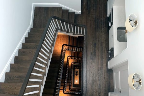 residential house interior stairs painting