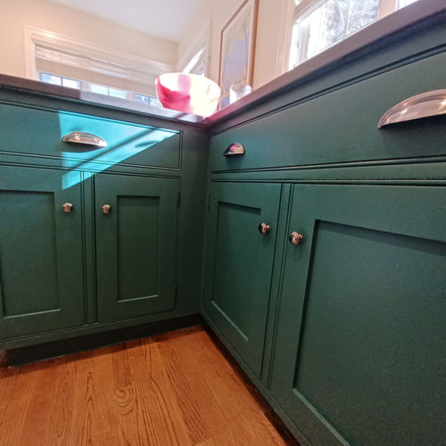 PPP interior painting kitchen cabinets Pelham NY green