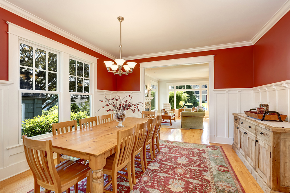 residential house interior dining room painting molding painting