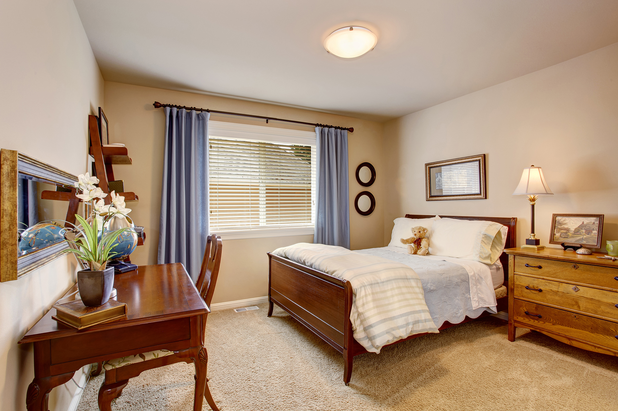 Painted beige bedroom