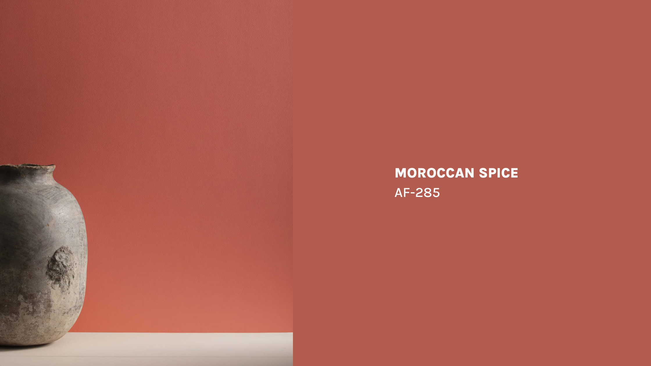 Wall painted with Moroccan Spice paint color from Benjamin Moore